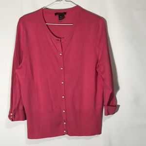 COPY - COPY - White House Black Market Pink Sweater Cardigan XL